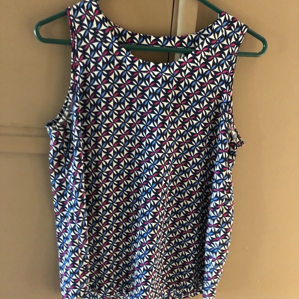Navy, cream, light blue and pink camisole